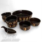 Vintage, retro pindaschaaltjes keramiek schaaltjes en schep, Ophalen of Verzenden, Huis en Inrichting