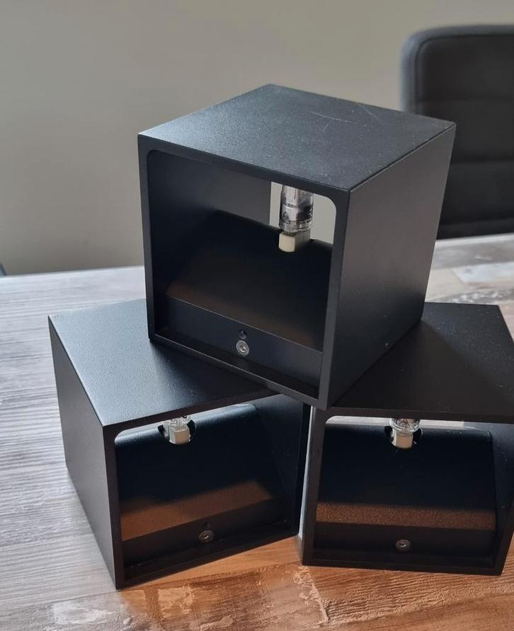 7 x diverse zwarte lampen up/down light spot dim aluminium, Huis en Inrichting, Lampen | Overige, Zo goed als nieuw, Ophalen of Verzenden