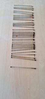 34 massief glazen pegels van 15 cm lang, Antiek en Kunst, Ophalen of Verzenden