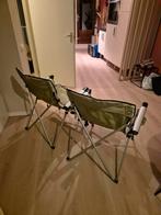 2x Inklapbare Camping/Visstoel met Bekerhouder, Tuin en Terras, Hangmatten, Ophalen, Gebruikt, Eenpersoons, Inklapbaar