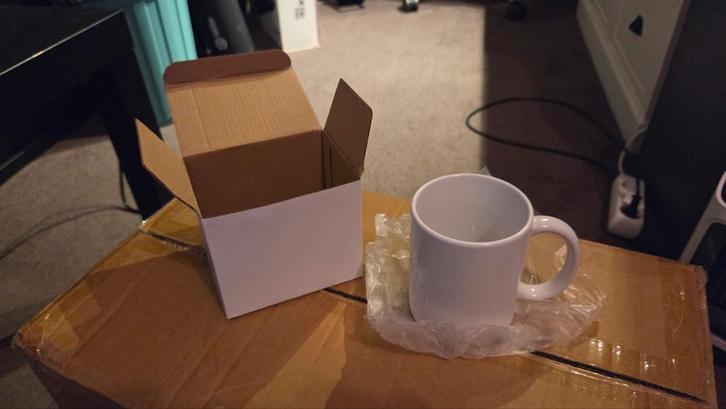 36 st. Blanco mokken om te bedrukken + doosjes., Hobby en Vrije tijd, Knutselen, Nieuw, Ophalen