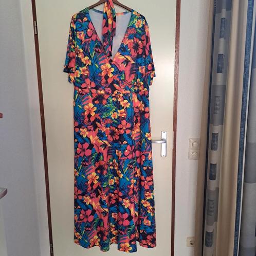 54) heerlijke zomerse jurk, Kleding | Dames, Grote Maten, Zo goed als nieuw, Jurk, Blauw, Ophalen of Verzenden