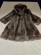 Zilvervos bontjas met bont gevoerde capuchon, Ophalen of Verzenden, Zo goed als nieuw, Maat 42/44 (L), Bruin