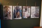 Set van 4 ''Handmade'' Brocante Kerst Prentjes., Antiek en Kunst, Curiosa en Brocante, Ophalen of Verzenden