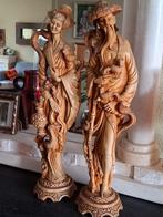 Chinese Set Beeld Vrouw Man papagaaien en ooievaar, Ophalen of Verzenden