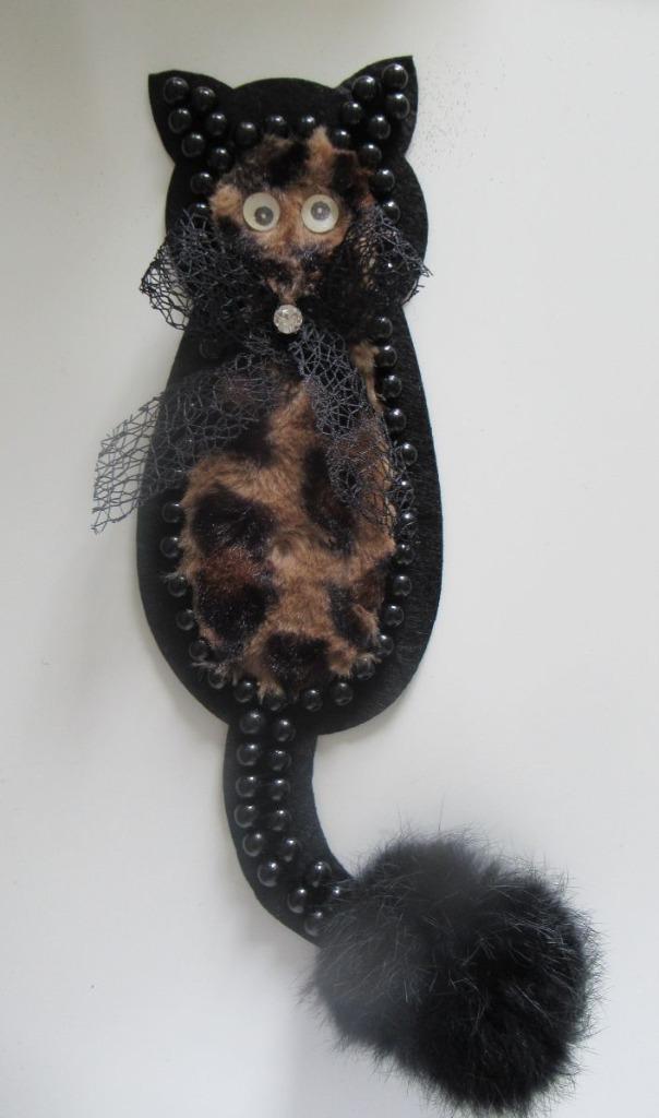 Applicatie kat met knipperende ogen, Hobby en Vrije tijd, Naaien en Fournituren, Nieuw, Ophalen