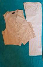 Witte gillet en witte broek, Ophalen of Verzenden, Zo goed als nieuw, Wit, Ivoor of Crème, Trouwpak
