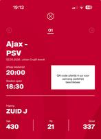Ajax - psv vak 430 1 kaart, Eén persoon, Februari