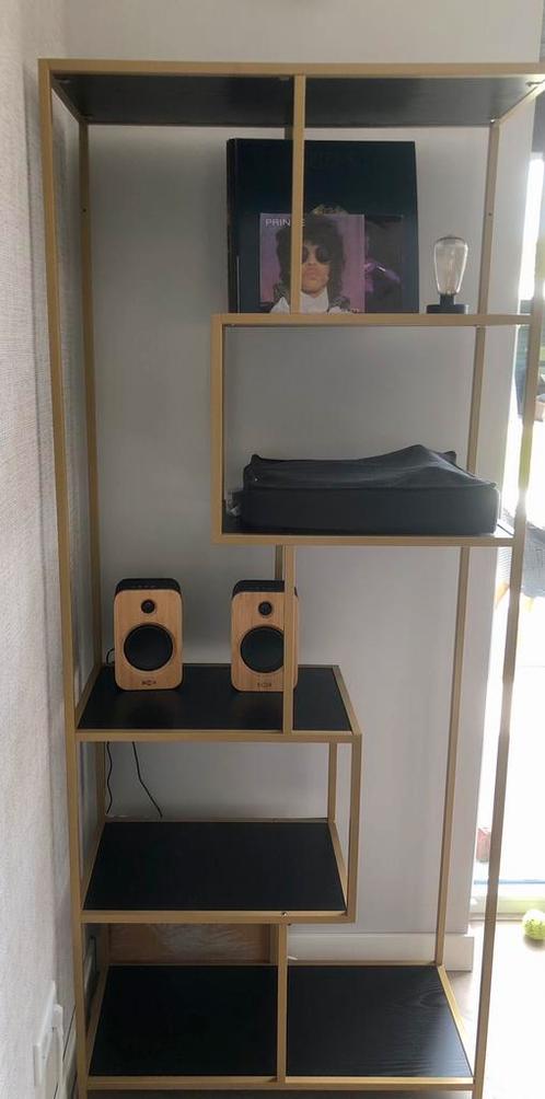 Stellingkast Jaxon by Fonq Mat goud/Zwart, Huis en Inrichting, Kasten | Stellingkasten, Zo goed als nieuw, Ophalen