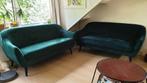 2x Fluweel groene banken, EGEDAL 2,5-zitsbank, Huis en Inrichting, Banken | Sofa's en Chaises Longues, Ophalen, 150 tot 200 cm