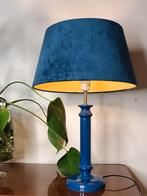 Grote vintage geglazuurde tafellamp koningsblauw, Ophalen of Verzenden, Zo goed als nieuw, Minder dan 50 cm