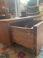 Salontafel teak vierkant, Huis en Inrichting, Tafels | Salontafels, Ophalen, Gebruikt, Koloniaal, Minder dan 50 cm