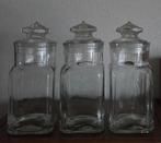 Vintage glazen snoeppotten met deksels, Ophalen of Verzenden