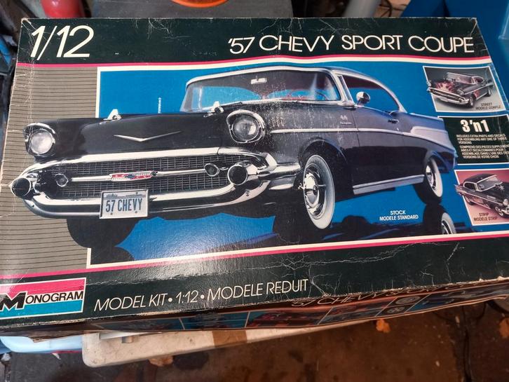 Chevrolet 1957 bouwpaket .deels gebouwd., Hobby en Vrije tijd, Modelbouw | Auto's en Voertuigen, Zo goed als nieuw, Auto, Monogram