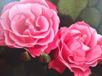Mooi schilderij met 2 rozen, Antiek en Kunst, Kunst | Schilderijen | Klassiek, Ophalen of Verzenden