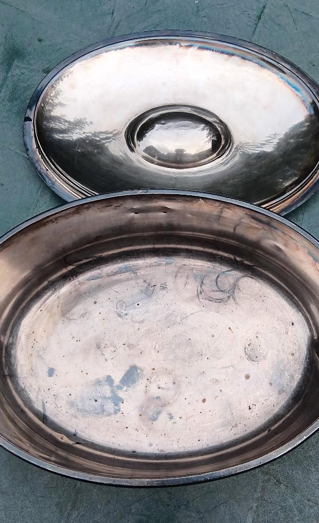 Vintage pan koper verzilverd CHRISTOFLE ? (K41), Huis en Inrichting, Keuken | Potten en Pannen, Gebruikt, Kookpan of Snelkookpan