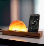 Himalayan zoutlamp met draadloos opladen *nieuw*, Huis en Inrichting, Lampen | Tafellampen, Ophalen of Verzenden, Nieuw, Hout