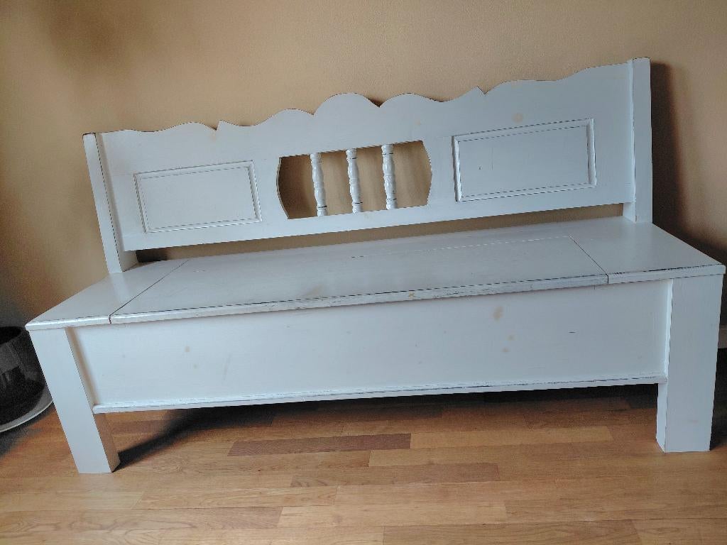 Wit houten klepbank, Antiek en Kunst, Ophalen