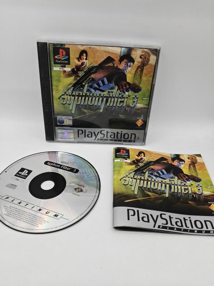 Syphon Filter 3 - PS1 - Compleet, Spelcomputers en Games, Games | Sony PlayStation 1, Gebruikt, Shooter, 1 speler, Vanaf 16 jaar