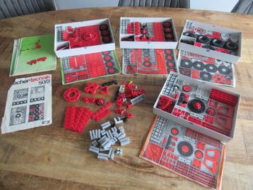 4 dozen Fischer Technik 50/3 met boekjes en extra's beschikbaar voor biedingen