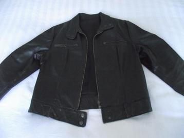 zwart leer jasje met rits Pellissima camisano Italy M 38-40 beschikbaar voor biedingen