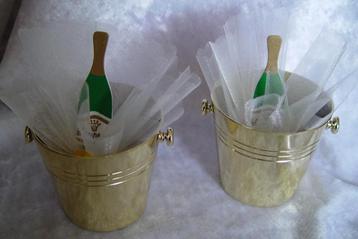 huwelijks bedankjes, champagne koelertje beschikbaar voor biedingen