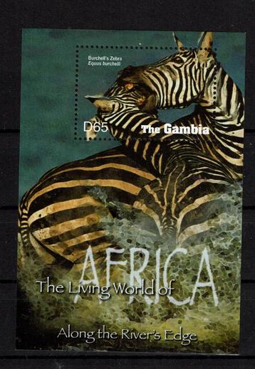 gambia 2005 pf blok zebra's wildlife zoogdieren beschikbaar voor biedingen