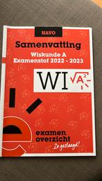 ExamenOverzicht - Samenvatting Examenstof Wiskunde A HAVO, HAVO, Nederlands, Ophalen of Verzenden, Zo goed als nieuw