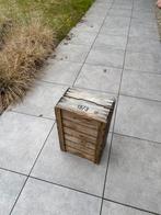 Oude houten krat - Veiling Kampen 1973, Ophalen of Verzenden, Gebruikt, Overige houtsoorten, Minder dan 50 cm