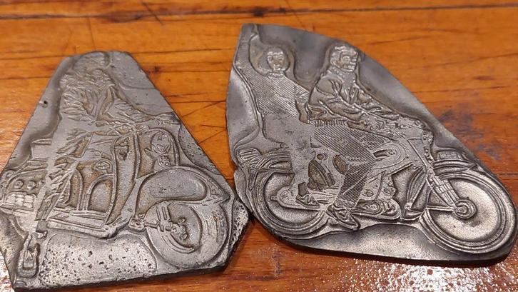 Oude Drukplaten Vespa & Brommer - Uniek!, Antiek en Kunst, Kunst | Etsen en Gravures, Ophalen of Verzenden