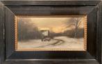 Sfeervol Nederlands Winterlandschap: gesigneerd., Antiek en Kunst, Kunst | Schilderijen | Klassiek, Ophalen of Verzenden