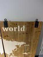 Wereldkaart Wanddecoratie Hout, Huis en Inrichting, Woonaccessoires | Wanddecoraties, Ophalen, Zo goed als nieuw