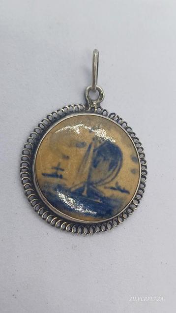 Zilveren Hanger - Delfts Blauw - Vintage beschikbaar voor biedingen