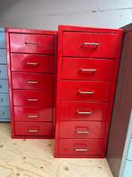 Ikea Helmer ladekast metaal rood 2x, Huis en Inrichting, Minder dan 50 cm, Ophalen of Verzenden, Zo goed als nieuw, Minder dan 100 cm