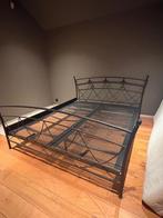 Auping spiraalbodem met ombouw, Gebruikt, Zwart, Tweepersoons, Ophalen of Verzenden