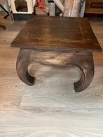 Donker Eiken Opiumtafel - 50x50x45cm, Gebruikt, Minder dan 50 cm, Eikenhout, Vierkant