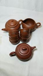 Set handgemaakte keramische theepotbekers, Antiek en Kunst, Ophalen of Verzenden