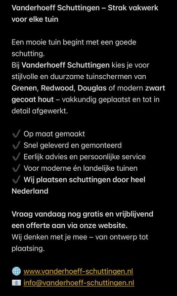 hout-boton schutting vanaf €110,-  pm inclusief montage! beschikbaar voor biedingen