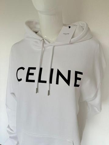 ORIGINELE CELINE LOGO HOODIE TRUI HEREN L WIT ZWART NP €790 beschikbaar voor biedingen