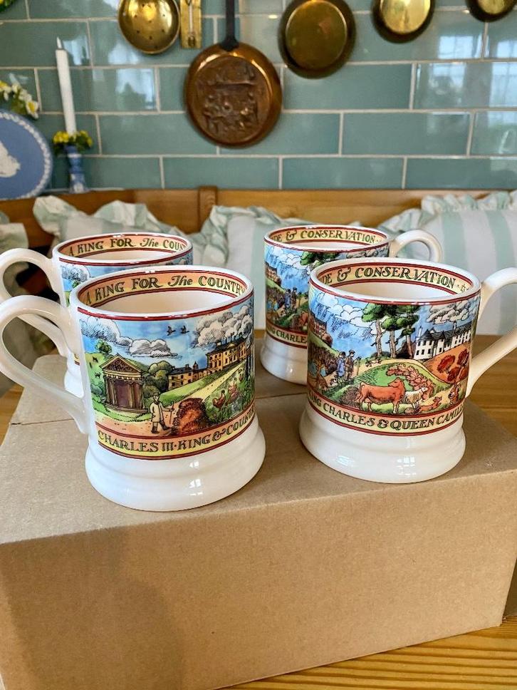 Emma Bridgewater Charles king &countryman 4x 1/2 pint mok, Huis en Inrichting, Keuken | Servies, Nieuw, Kop(pen) en/of Schotel(s)