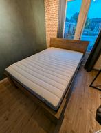 Jysk bed + lattenbodem en matras 140x200, Ophalen, Gebruikt, Bruin, 140 cm