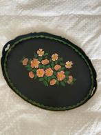 Vintage dienblad met bloemen, Huis en Inrichting, Woonaccessoires | Dienbladen, Ophalen of Verzenden, Gebruikt, Ovaal, Hout