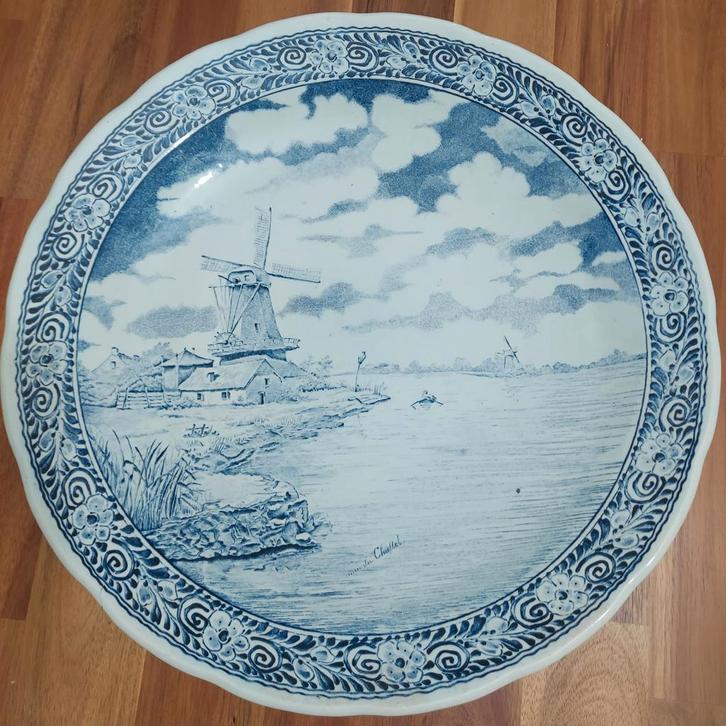Delftsblauwe Bord van Boch - Uniek Exemplaar, Antiek en Kunst, Antiek | Wandborden en Tegels, Ophalen of Verzenden