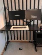 Gaming bureau met carbon look - 120 x 60 cm zwart, Ophalen, Zo goed als nieuw, Bureau