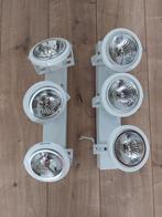 Twee halogeen plafond spots met drie lampen, Ophalen of Verzenden, Zo goed als nieuw, Halogeen