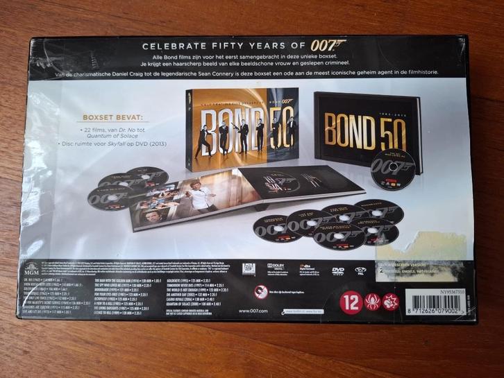 Celebrating Five Decades of Bond 007 dvd boxset, Cd's en Dvd's, Dvd's | Actie, Gebruikt, Actie, Boxset, Vanaf 12 jaar, Ophalen of Verzenden