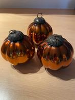 Set van 3 glazen kerstballen, Ophalen of Verzenden, Zo goed als nieuw