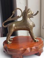 Antieke bronzen olielamp, Ophalen of Verzenden, Brons