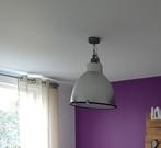 Industriële zilveren/aluminium kleurige hanglamp, set van 2, Minder dan 50 cm, Ophalen of Verzenden, Zo goed als nieuw