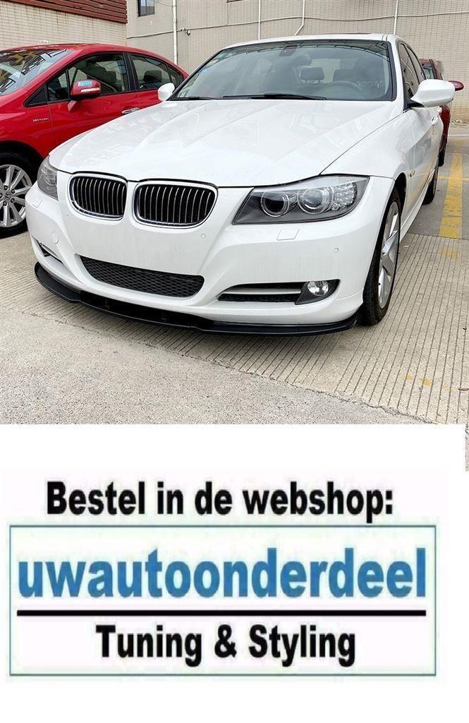Spoiler Splitter Lip glans Zwart M Look Voor Bmw 3 Serie E90, Auto diversen, Wieldoppen, Nieuw, Verzenden
